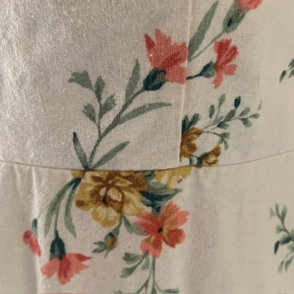 Old Navy Floral Country Cowgirl Dress M Western Prairie Linen‎ Rayon Boho EUC - Picture 4 of 12
